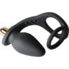 Ro-Zen 7 Speed Vibrating Silicone Cockring With Anal Plug Waterproof Black