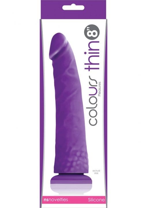 Colours Pleasures Thin 8in Dildo - Purple