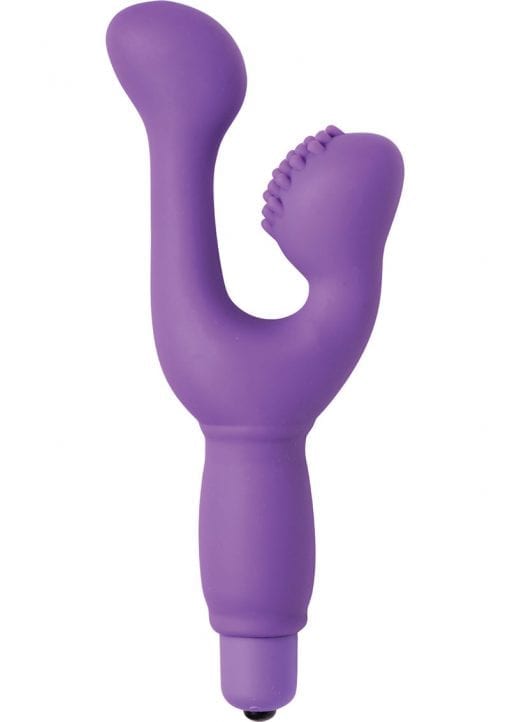 Frisky Double Up Stim-u Silicone Vibe Purple 6 Inches
