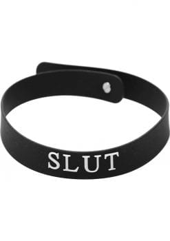 Master Series Slut Silicone Collar Black 17.5 Inches