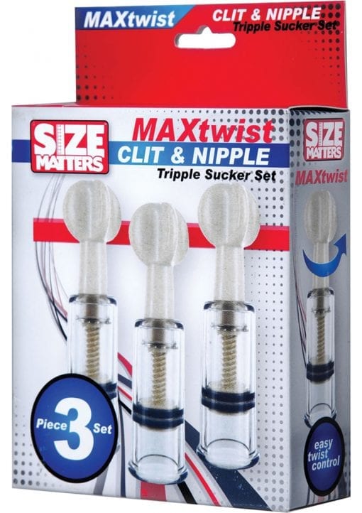 Size Matters Clit And Nipple Triple Sucker Set Clear