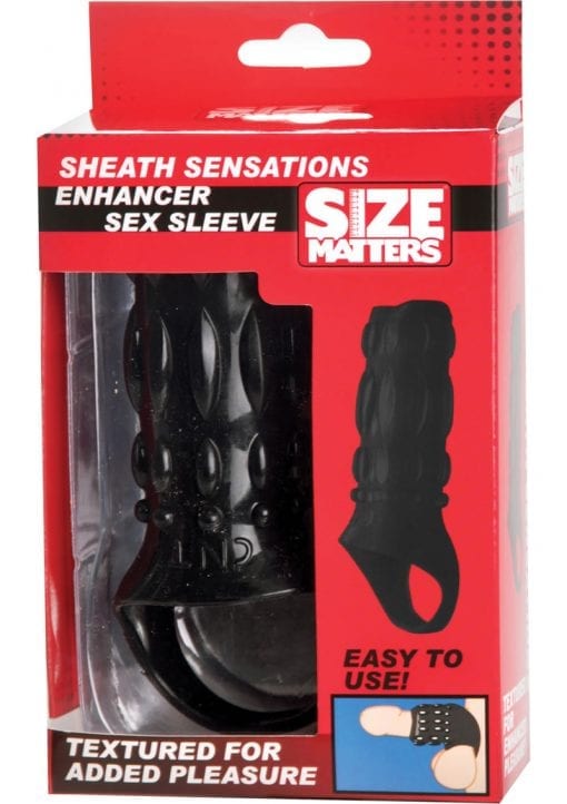 Size Matters Sheath Sensations Enhancer Sleeve Black 4 Inch