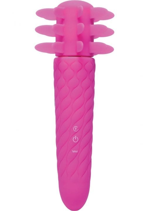 Inmi Lingus Silicone Clitoral Stimulator With Insertable Handle Vibe Pink 7 Inch