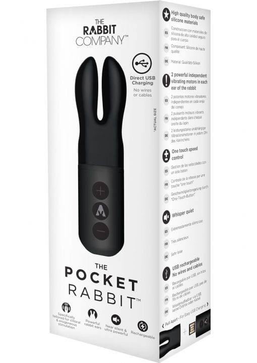 The Pocket Rabbit Silicone Vibe Waterproof Black