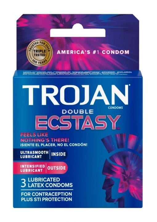 Trojan Double Ecstasy Condoms 3 Pack