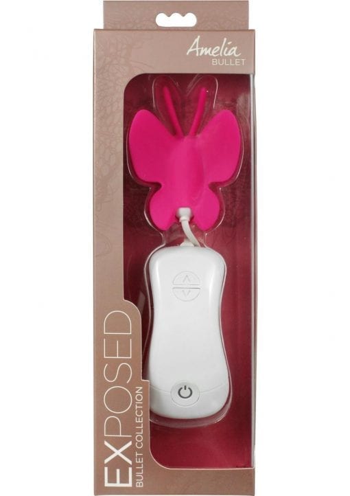 Exposed Amelia Silicone Bullet With Wired Remote Waterproof Raspberry 3 Inch