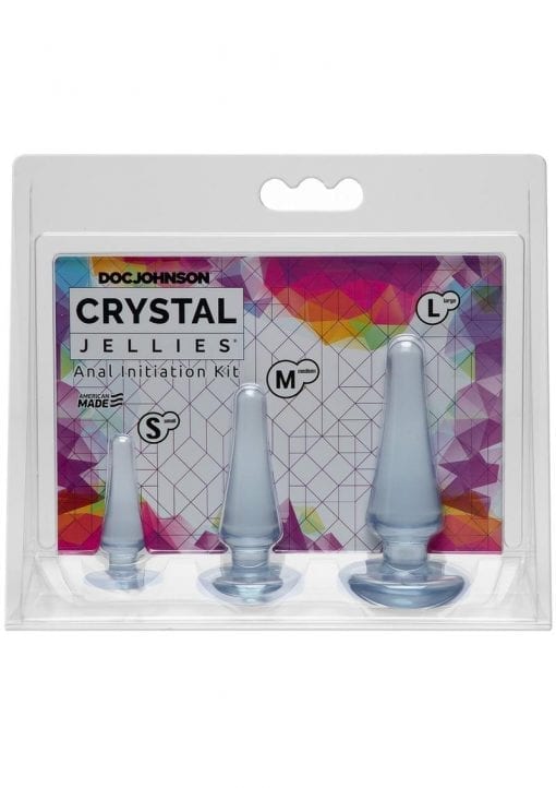 Crystal Jellies Anal Initiation Anal Plug Kit Clear 3 Sizes Per Set