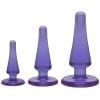 Crystal Jellies Anal Initiation Anal Plug Kit Purple 3 Sizes Per Set