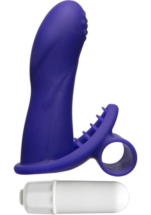 Mood Euphoric Smooth Silicone Finger Vibe Waterproof Purple 3.6 Inch