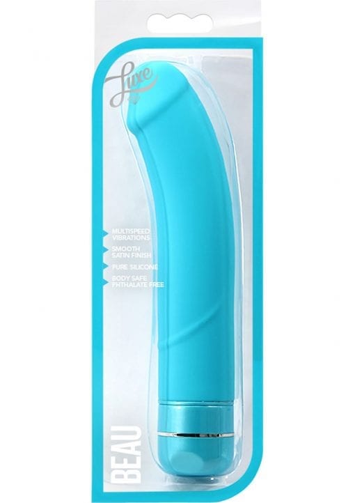 Luxe Beau Silicone Vibrator Waterproof Blue 8.4 Inch