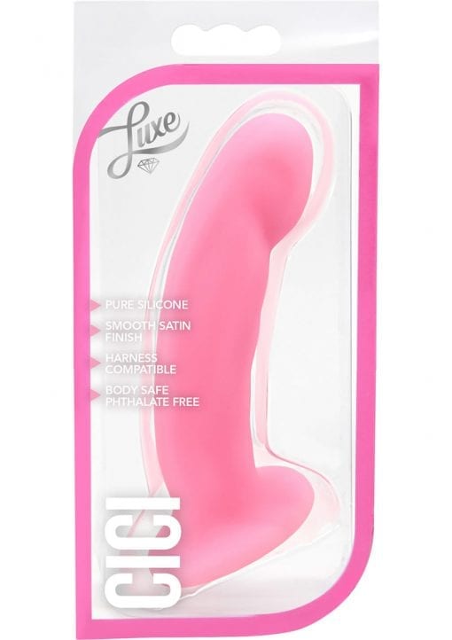 Luxe Cici Silicone Dildo Splashproof Pink 6.5 Inch