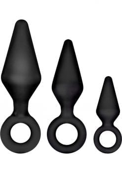 Luxe Night Rimmer Silicone Anal Kit Black
