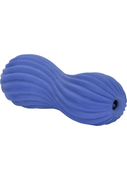 Apollo Dual Stroker Open Ended Dual Entry Textured Masturbator Blue 6.5 Inch