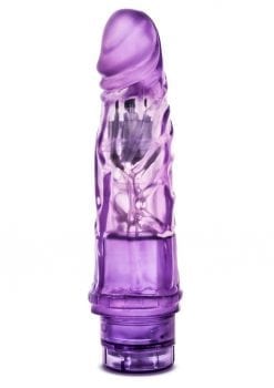 B Yours Vibe 03 Realistic Jelly Vibrator Waterproof Purple 7.25 Inches