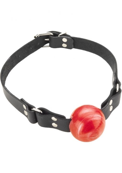 Small Ball Gag With Buckle 1.5 Inch Red