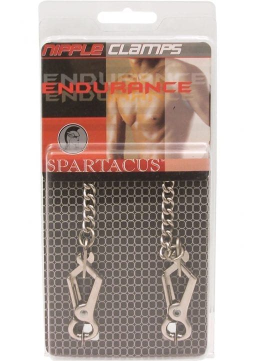 Endurance Pierced Nipple Clamps With Link Chain Silver