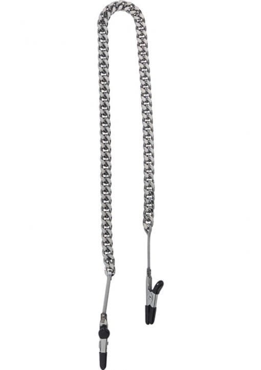 Endurance Teaser Tip Nipple Clamps With Jewel Chain Silver