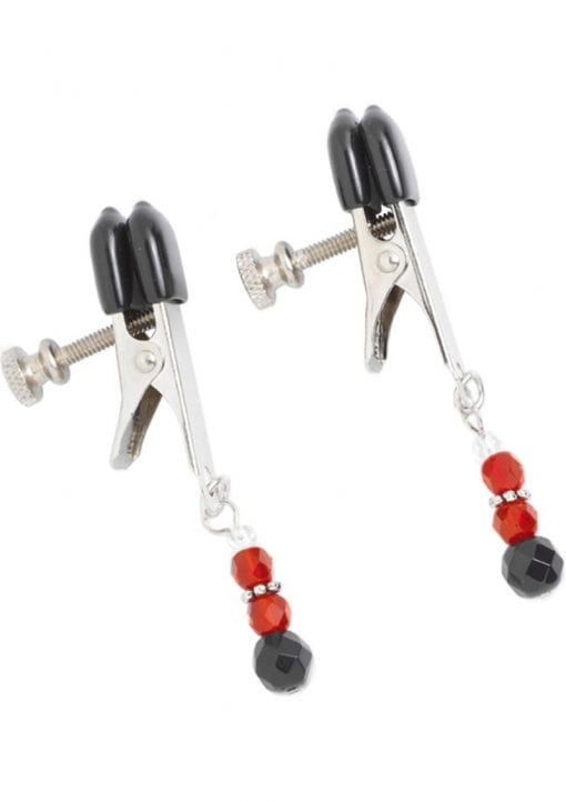 Red Beaded Clamps With Broad Tip Nipple Clamps Red