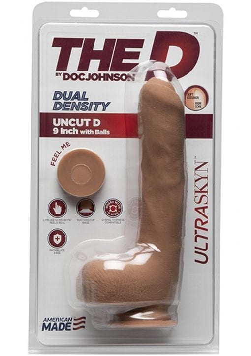 The D Uncut D W/balls Ultrasky 9 inch Dildo Non Vibrarting
