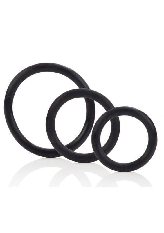 Rubber Cock Rings 3 Piece Set Black