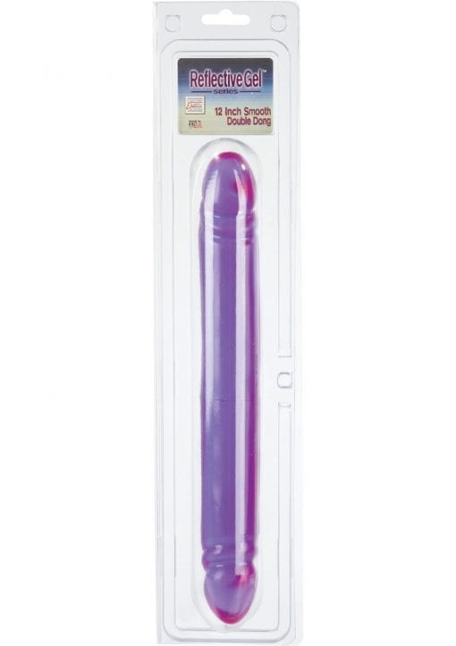 REFLECTIVE GEL SERIES SMOOTH DOUBLE DONG 12 INCH PURPLE