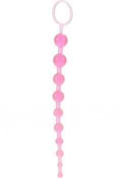 X 10 Beads Graduated Anal Beads 11 Inch Pink