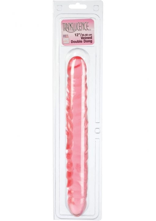 TRANSLUCENCE VEINED DOUBLE DONG 12 INCH PINK