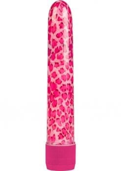 HOUSTONS PINK LEOPARD  MASSAGER 6.5 INCH PINK