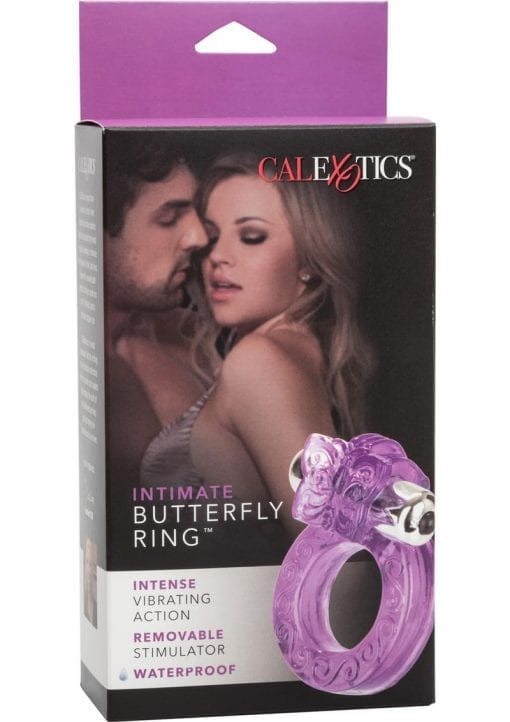 Intimate Butterfly Ring Multispeed Micro Stimulator With Erection Enhancer Purple