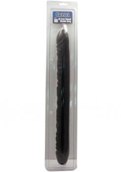 BLACK JACK VEINED DOUBLE DONG 18 INCH BLACK