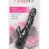 Black Velvet Realistic Vibrator With Clit Stimulator Waterproof Black 5 Inch