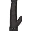Black Velvet Realistic Vibrator With Clit Stimulator Waterproof Black 5 Inch
