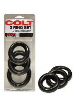 COLT 3 RING SET RUBBER BLACK WATERPROOF