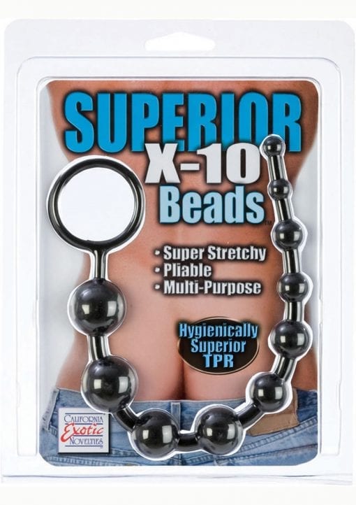 Superior X 10 Beads Graduated Anal Beads 11 Inch Black