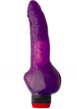 Jelly Caribbean Number 2 Jelly Realistic Vibrator Purple 8 Inch