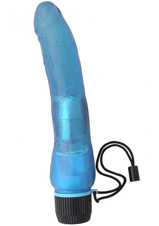 Jelly Caribbean Number 1 Jelly Realistic Vibrator Waterproof Blue 8.5 Inch
