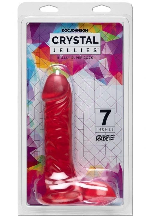 Crystal Jellies Ballsy Super Cock Sil A Gel 7 Inch Pink