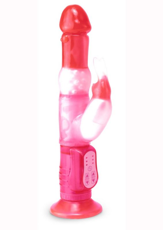 Rabbit Pearl Deluxe Rotating Wall Bangers Suction Vibe Waterproof 10.5 Inch Pink