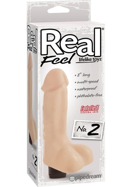 Real Feel Lifelike Toyz Number 2 Realistic Vibrator Waterproof Flesh 8 Inch
