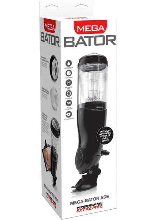 Pipedream Extreme Mega Bator Ass Rechargeable Hands Free Stroker Masturbator Waterproof Black