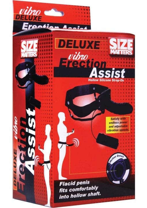 Size Matters Vibrating Hollow Strap On Black 6 Inch