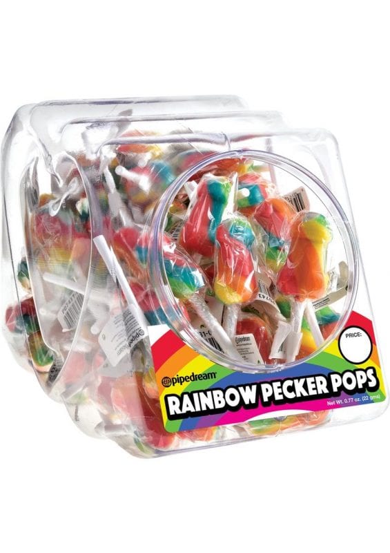 Rainbow Pecker Pops 72 Pieces Per Bowl