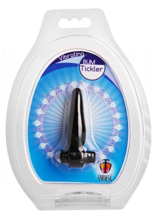 Trinity Vibes Vibrating Bum Tickler Anal Plug Black 2.5 Inch