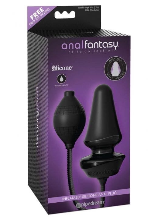 Anal Fantasy Elite Inflatable Silicone Anal Plug Black 5 Inch
