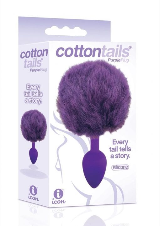 The 9 Cottontails Bunny Tail Plug Purple Anal Plug Non Vibrating Silicone