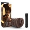 Hot Chocolate Brianna Vibrating Masturbator With Bullet - Pussy - Chocolate