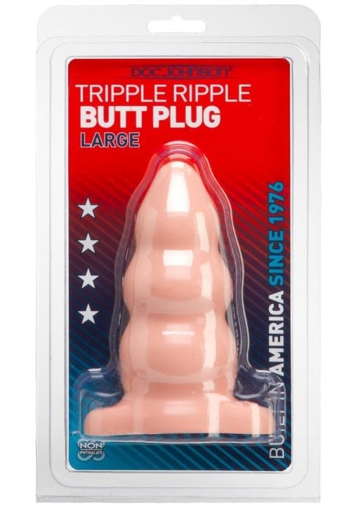 Triple Ripple Butt Plug - Large - Vanilla
