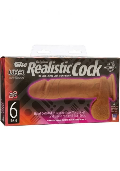 The Realistic Cock Ultraskyn Dildo 6in - Caramel