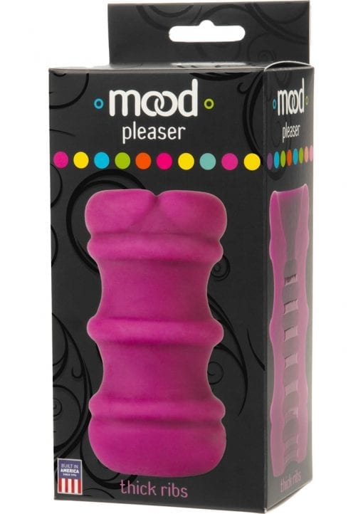 Mood Pleaser Thick Ribbed Ultraskyn Masturbator - Purple