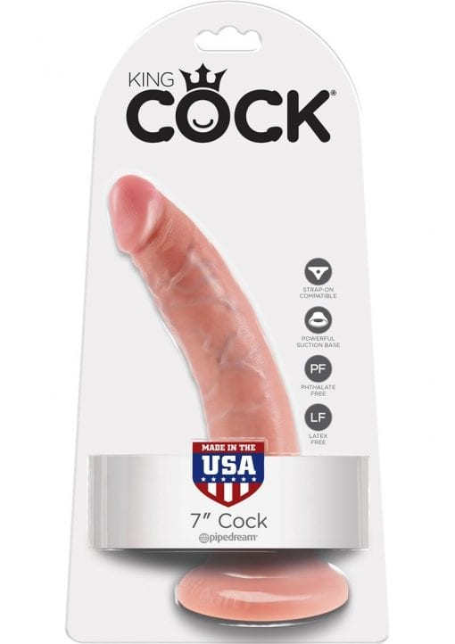 King Cock Realistic Dildo Waterproof Flesh 7 Inch